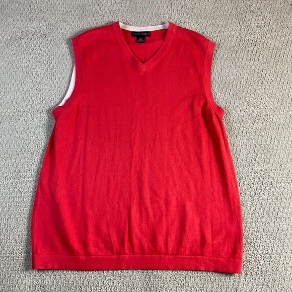 Banana‎ Republic Red Sweater Vest Men’s M Cotton Cashmere - Picture 1 of 5